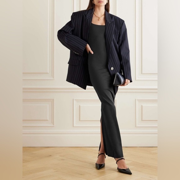 SKIMS BODY LONG SLIP DRESS SL-MAX-4112 ONYX BLACK SZ SMALL - Picture 2 of 15